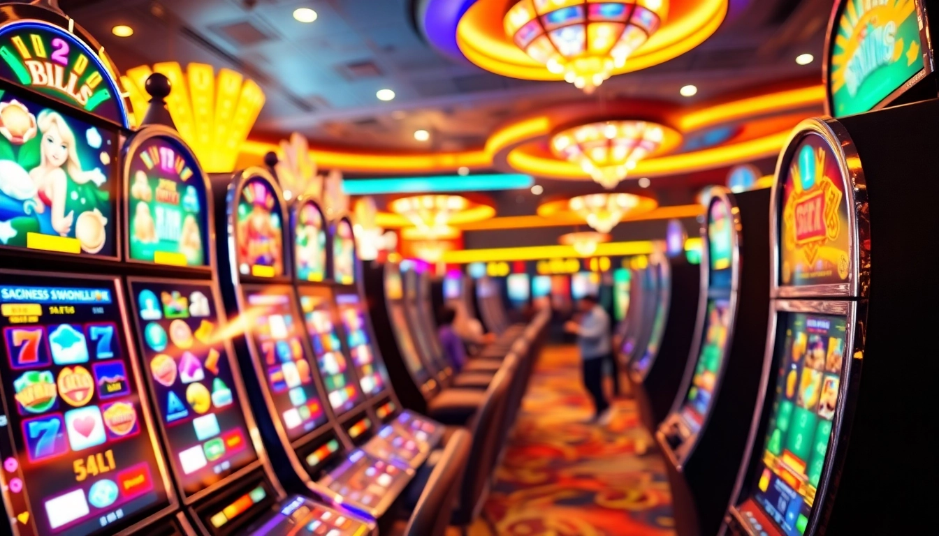 Jouer aux machines à sous gratuites en ligne sur des machines colorées et lumineuses.